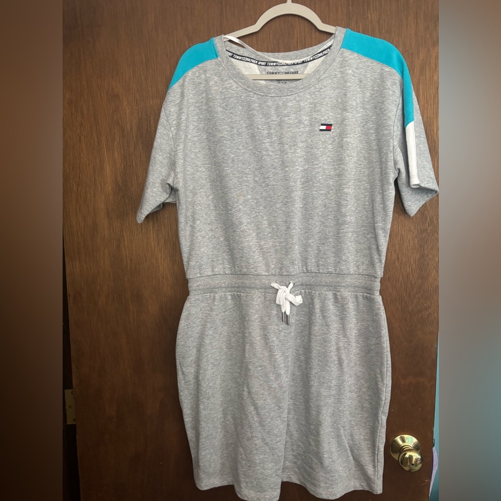 Tommy Hilfiger Gray Dress with Blue Accents